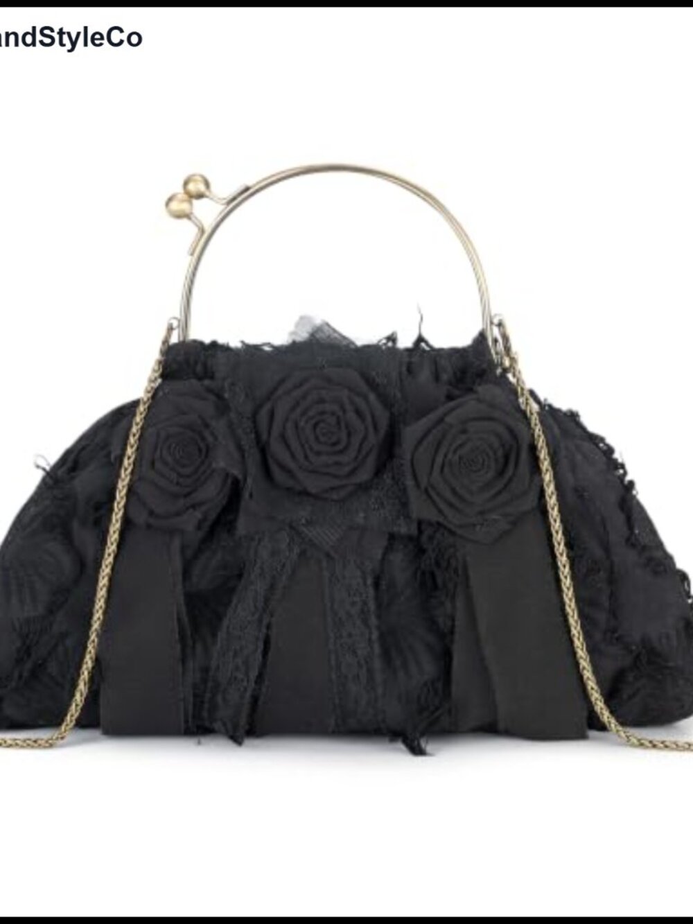 Boho Kiss-Lock Crossbody Purse with Detachable Flower Hair Clips